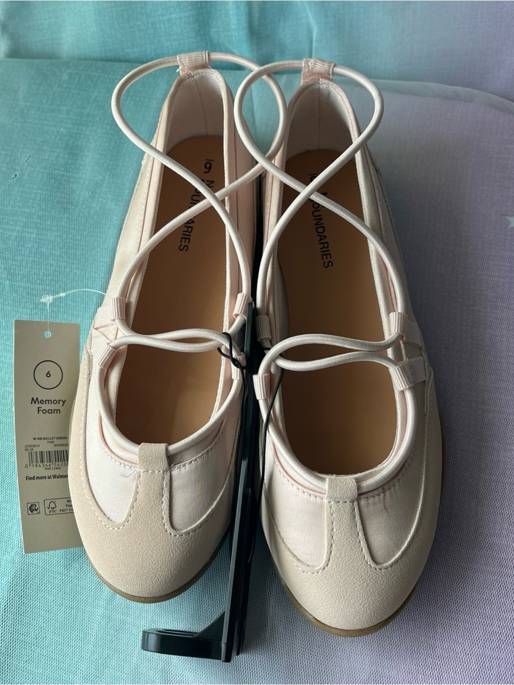 NWT~No Boundries ballet sneaker sz 6 Memory Foam Color Soft Pink